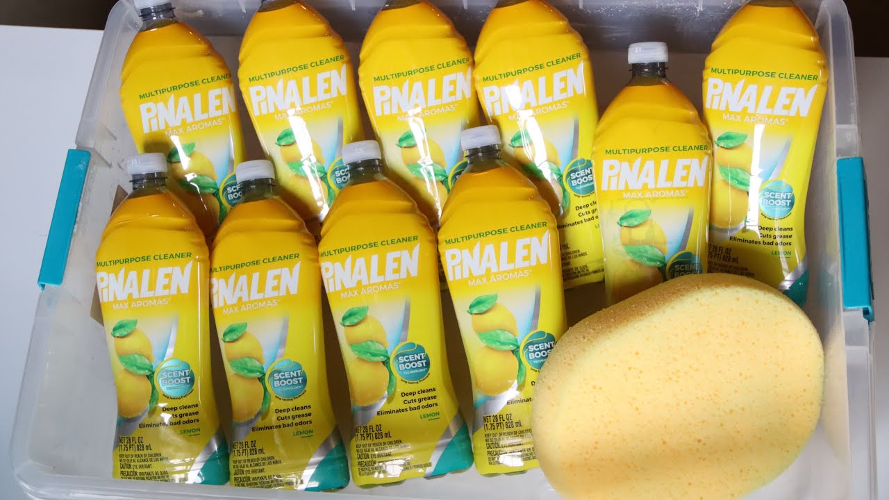 🍋🍋 ASMR 10 BOTTLES OF LEMON PINALEN + ONE SPONGE 🍋🍋