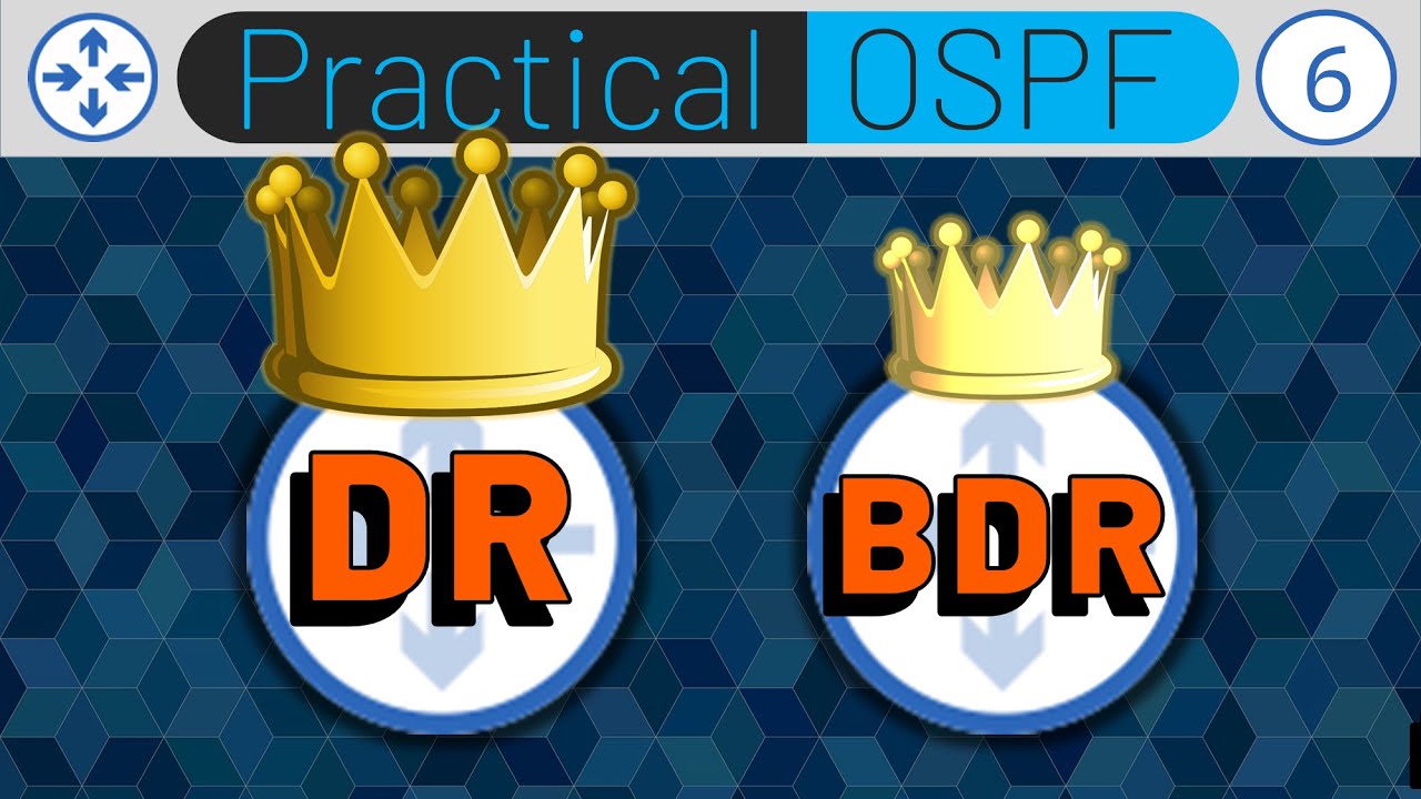 Wyznaczony router // Zapasowy wyznaczony router // Wyb&oacute;r DR BDR // Praktyczny OSPF // Lekcja 6