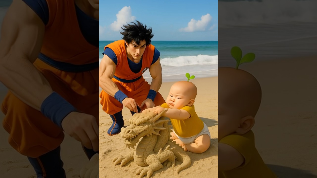 A Peaceful Day at the Beach… Until Goku Drops In! 