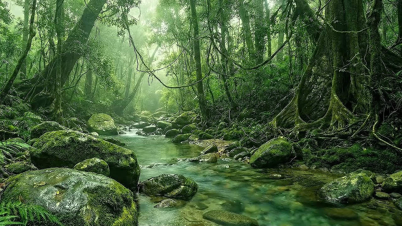Calming Forest Ambience 🌿 Beautiful Stream Sounds, Bird Singing for Deep Insomnia, Realese Stress