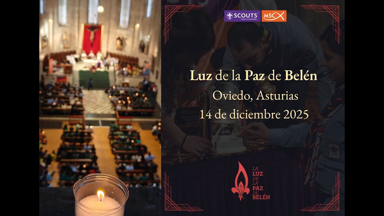 Ceremonia Luz de la Paz de Belén Nacional- Oviedo, Asturias. Catedral del San Salvador