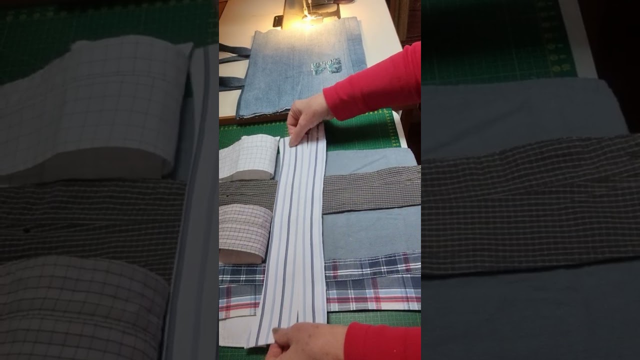 Patchwork с использованием деталей мужской рубашки .