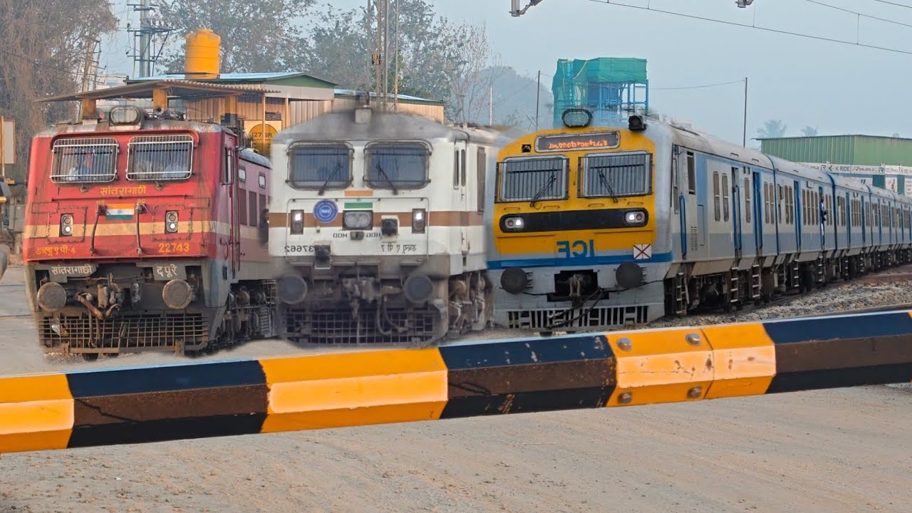 8 in 1 Indian Railway High Speed Train Level Crossing Video #trainvideo #indianrailways