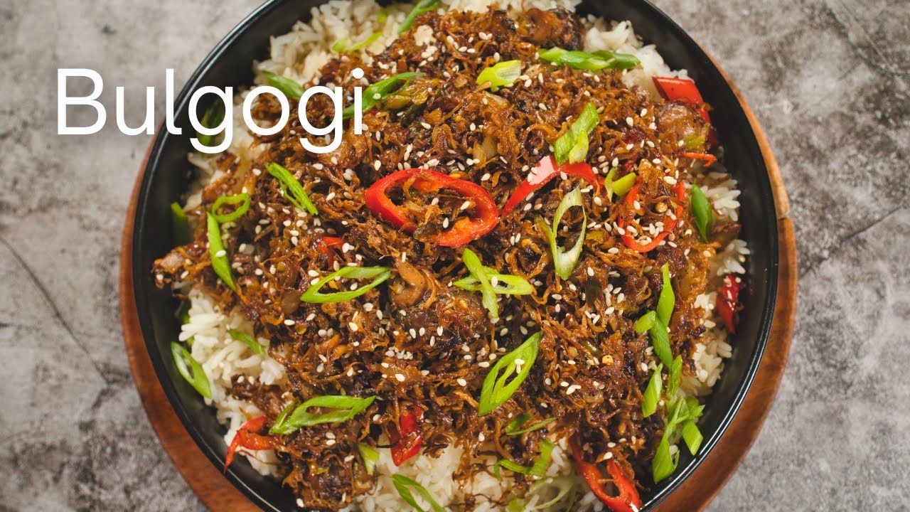 SHREDDED KING OYSTER MUSHROOM Bulgogi With White Rice | King Oyster Mushroom Recipe