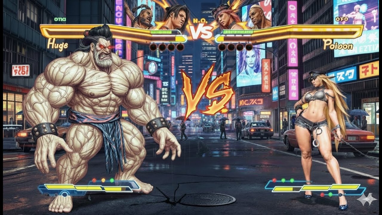 Street Fighter X Tekken | RUFUS & HUGO VS POİSON & SAGAT (Hardest) - Street Fighter X Tekken