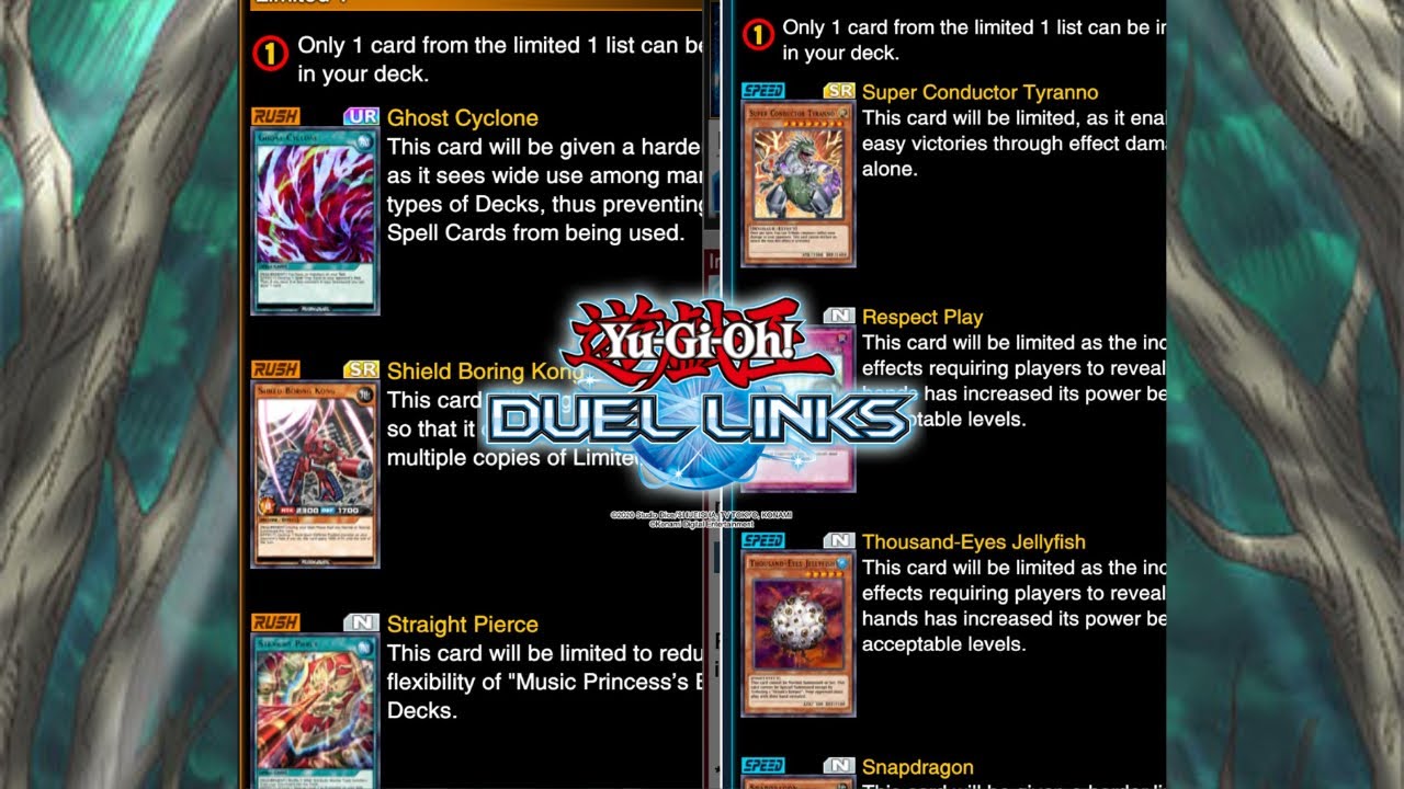 Yugioh duel links- banlist is here, but I see more potential for rush and speed going be its own.