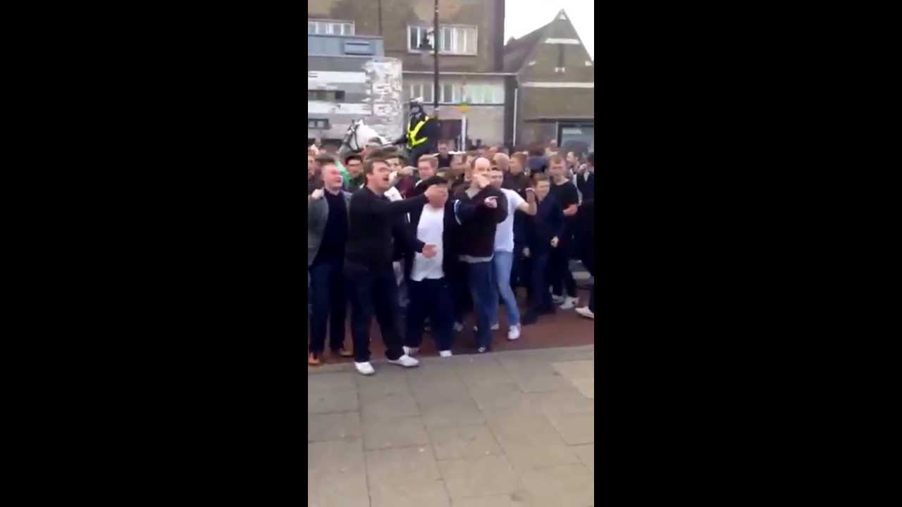 West Ham fans behaving disgracefully vs Spurs 6th Oct 2013