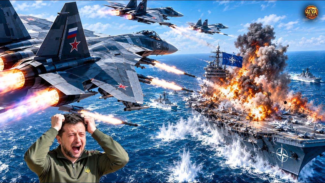 Black Sea Situation Heats Up! 20 Russian Fighter Jets Surround NATO Aircraft Carrier! - ARMA 3