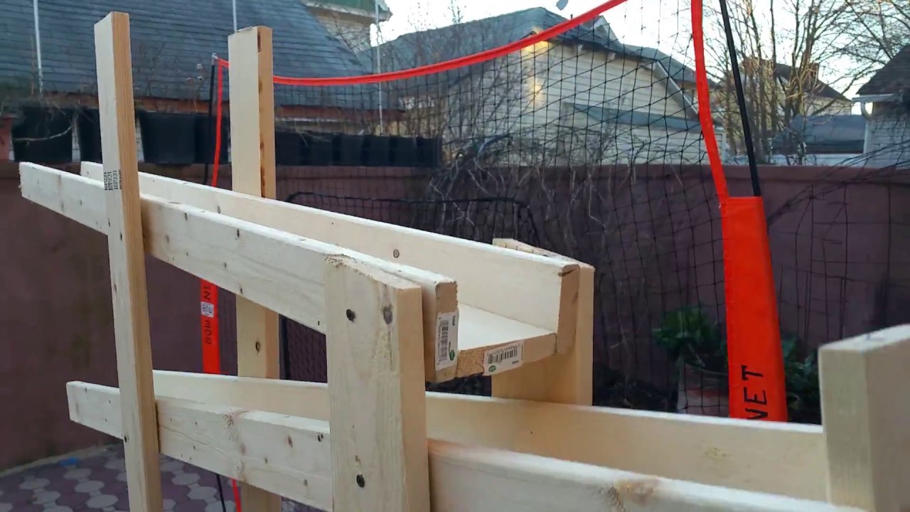 Homemade baseball soft toss pitching machine.