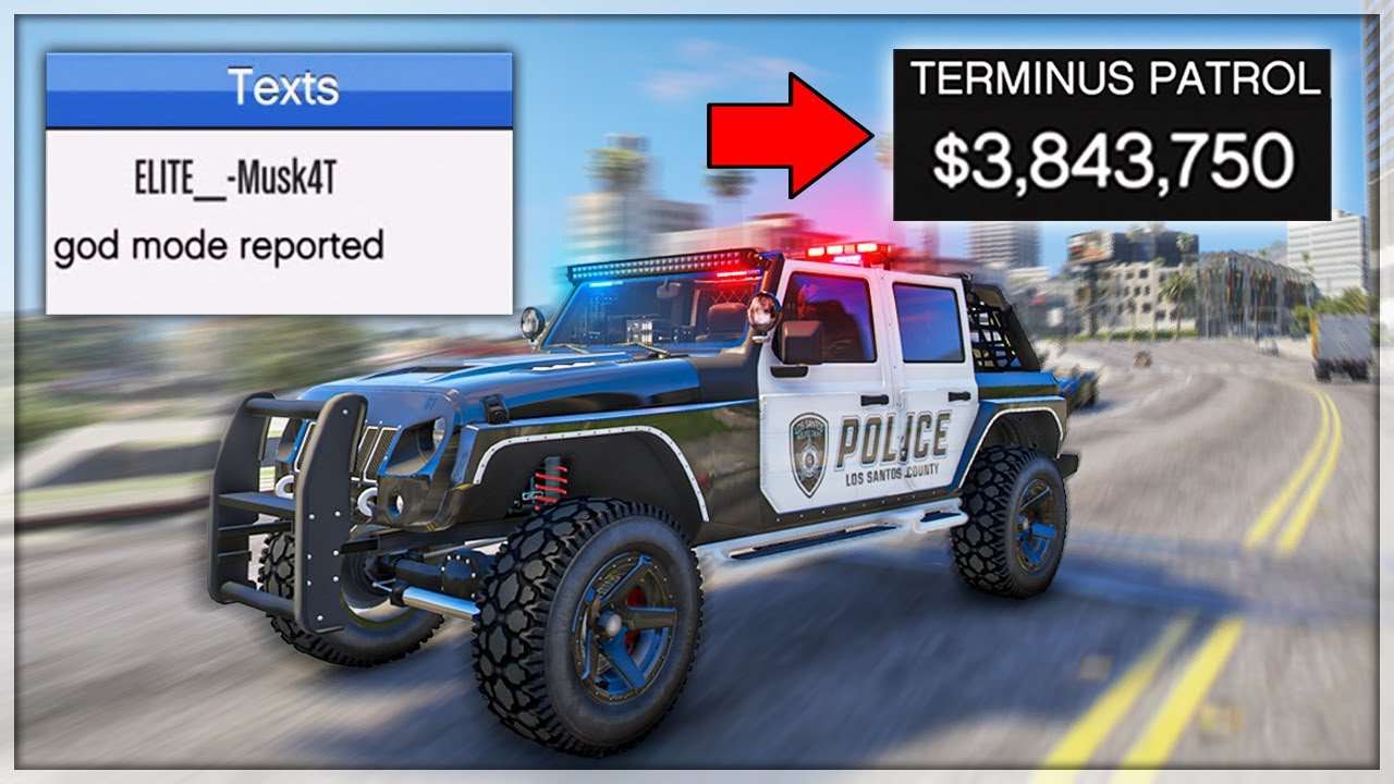 Aresztuję toksycznych żałobnik&oacute;w moim policyjnym samochodem &bdquo;Godmode&rdquo; w GTA Online!!