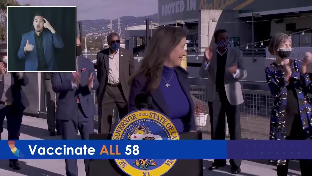Raw Video: Gov. Gavin Newsom Press Conference At Oakland Coliseum On Mass Vaccination Plan