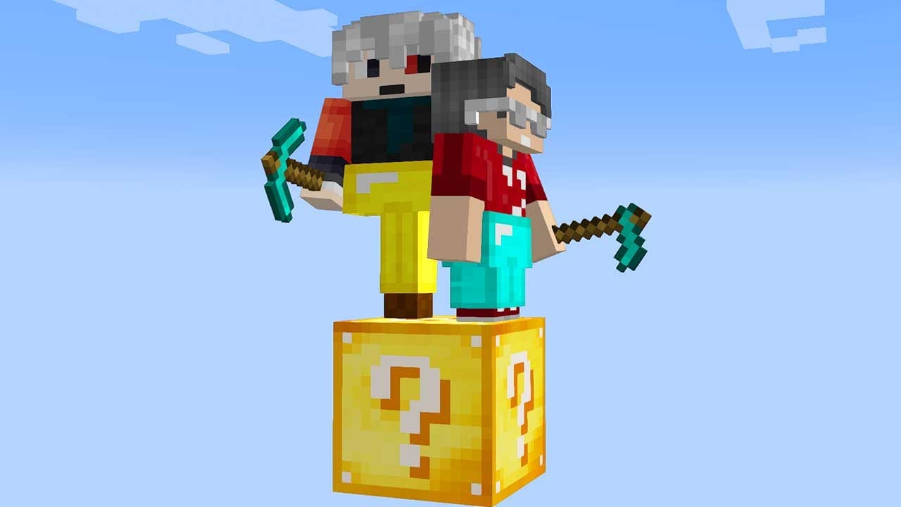 G&Ouml;KY&Uuml;Z&Uuml; TEK BLOK ŞANS BLOK ADASI YARIŞI - Minecraft