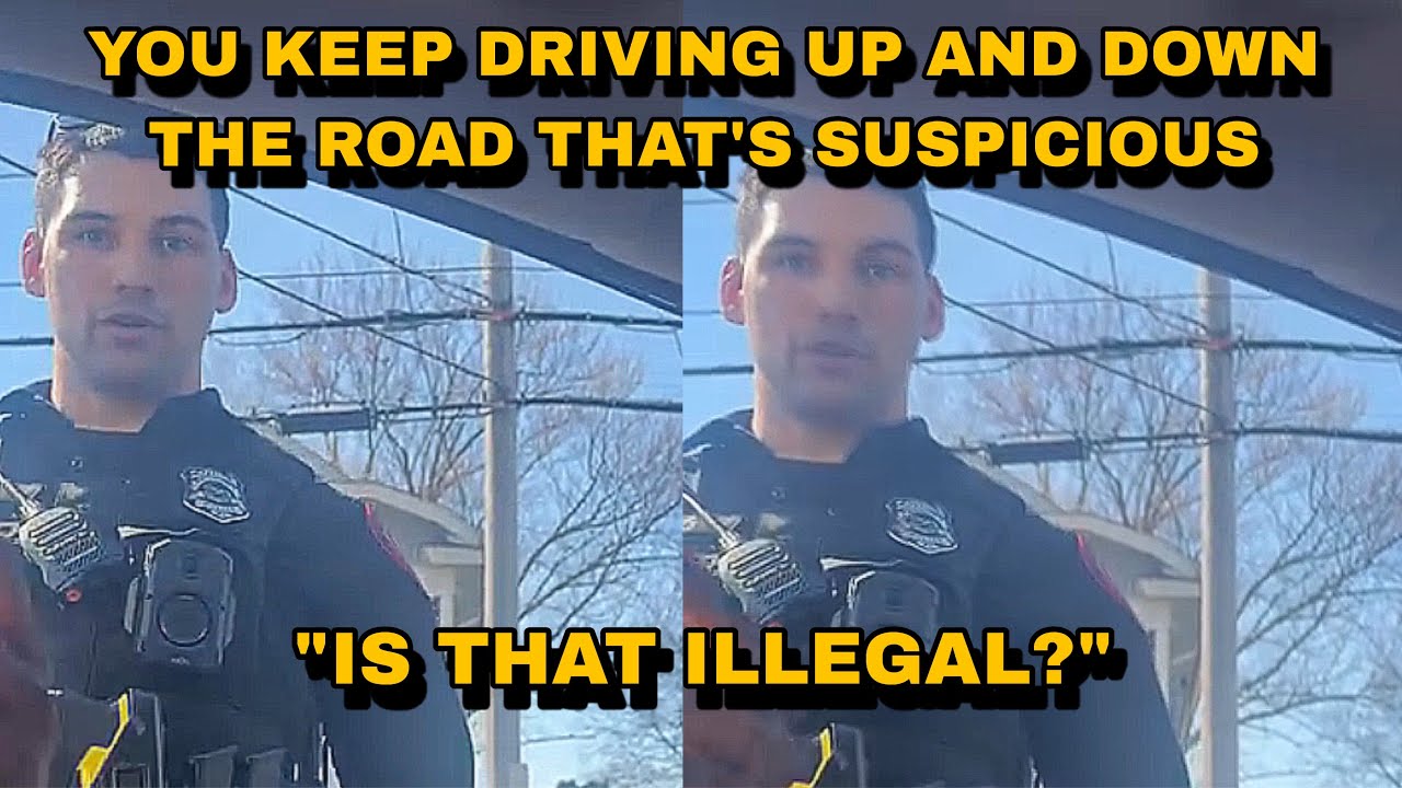 Полицейский считает, что ездить по дороге подозрительно.