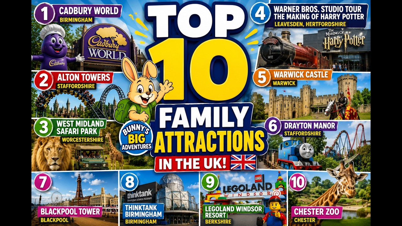 🎡 Топ-10 семейных достопримечательностей Великобритании 🇬🇧 | Лучшие места для отдыха с семьей