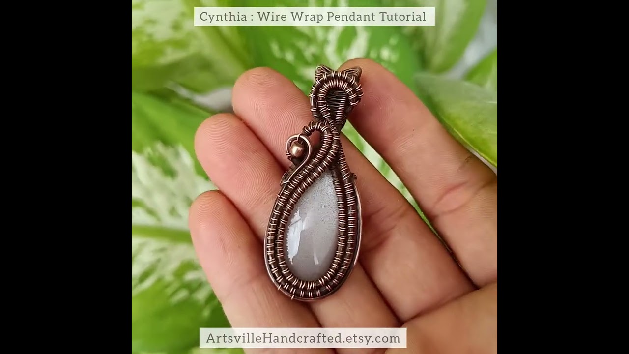 Wire Wrap Pendant Tutorial by ArtsvilleHandcrafted on Etsy 