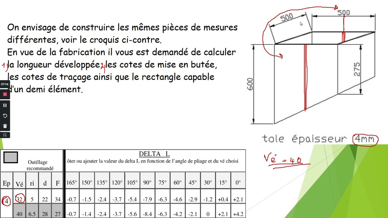 CALCUL DE LA LONGUEUR DEVELOPPEE