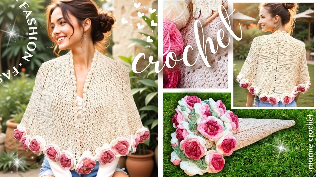 🌈 CROCHET TENDANCE CHALE BOUQUET DE FLEURS ! VOUS ALLEZ CRAQUER !!! 🌈 TUTO FRIDA  @MamieCrochet