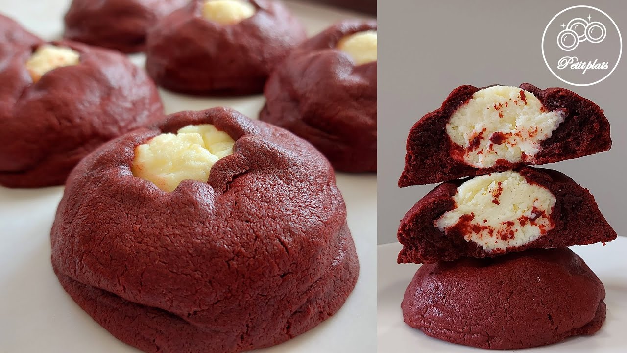 Red Velvet Cream Cheese Cookies Recipe | Soft and Chewy || Petit Plats