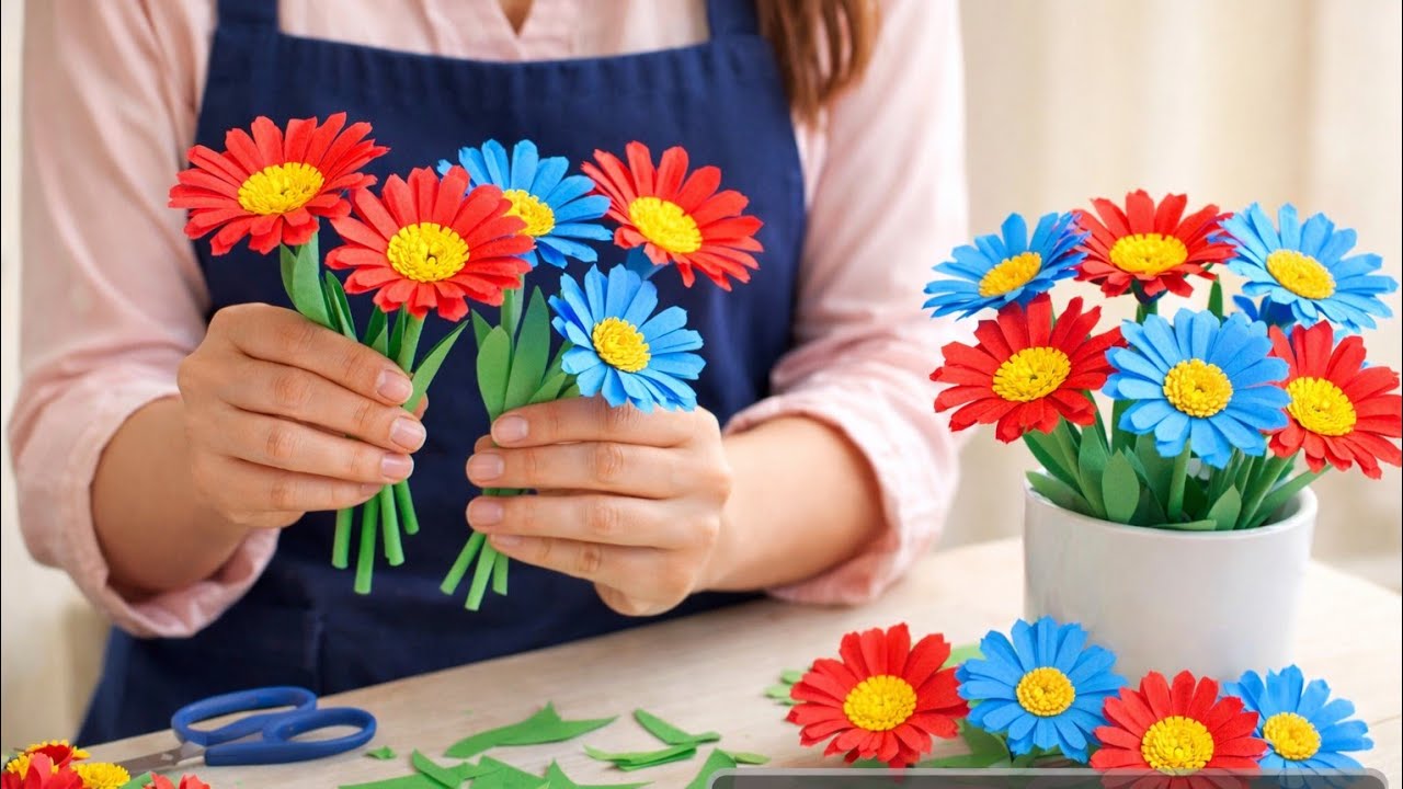 Easy paper flower ideas / How to make paper flower Crafts /#diy #crafts #art #shorts 🥰