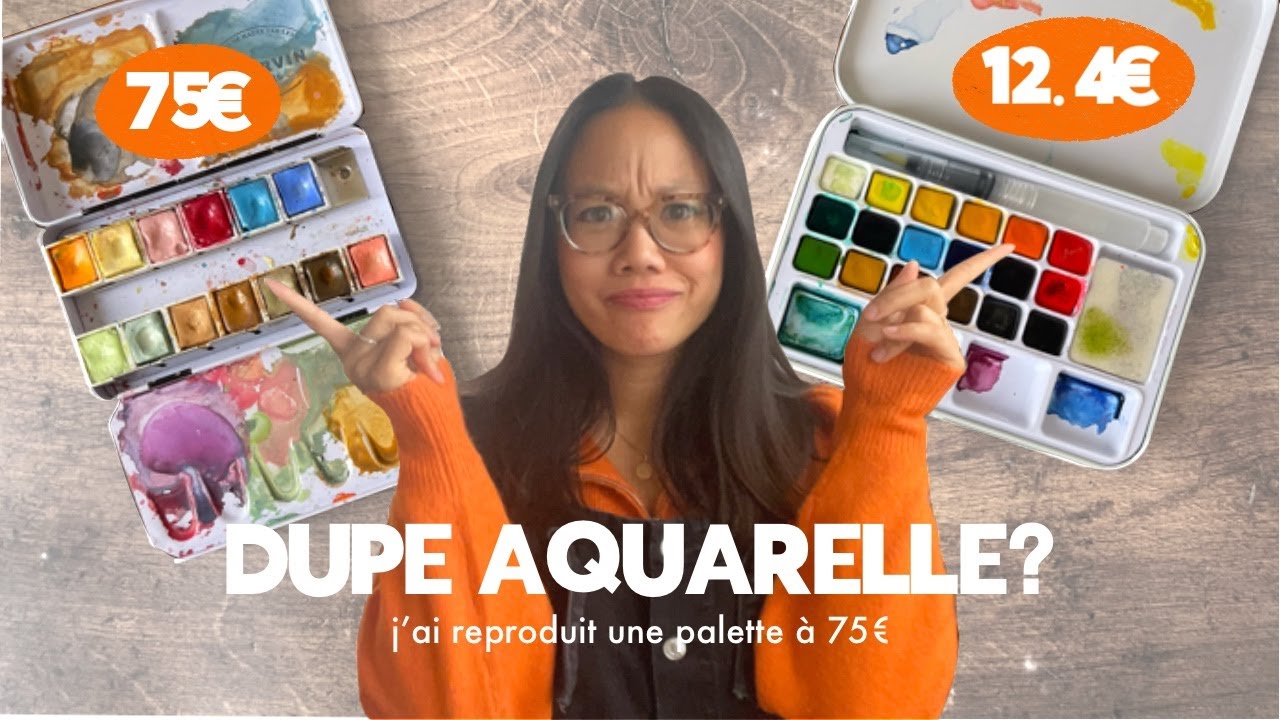AQUARELLE: Reproduire les couleurs d'une palette à 75€ avec une palette low cost 🎨 (swatches & exos)