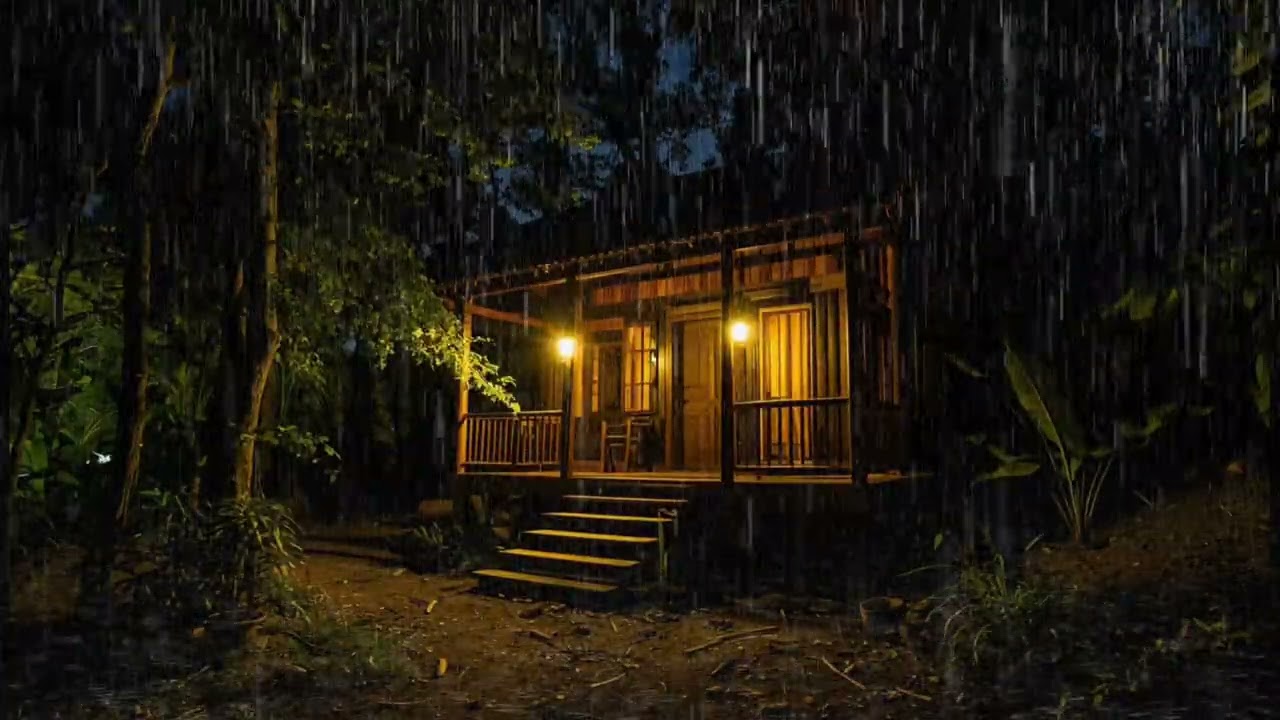5 HOURS Heavy Rain & Thunder | Dark Night Storm ASMR