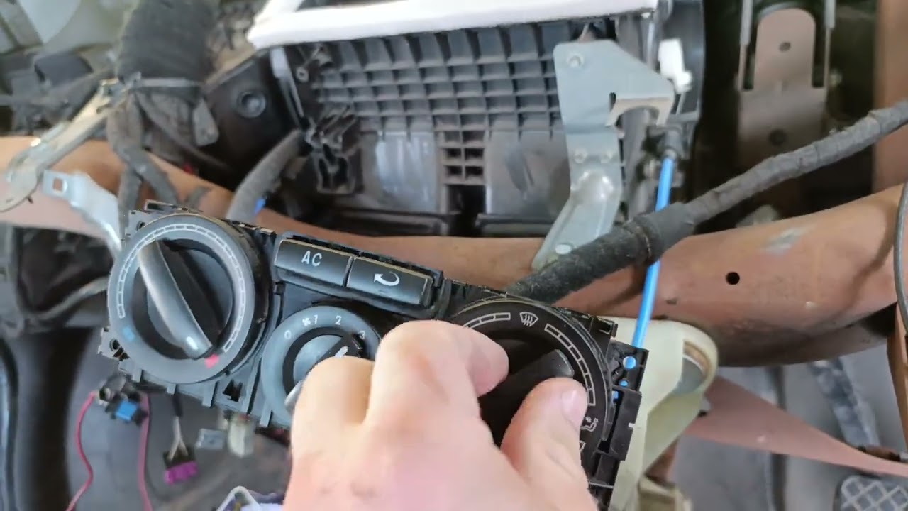VW T5 Transporter heater air control fix and lube, dashboard removed method.