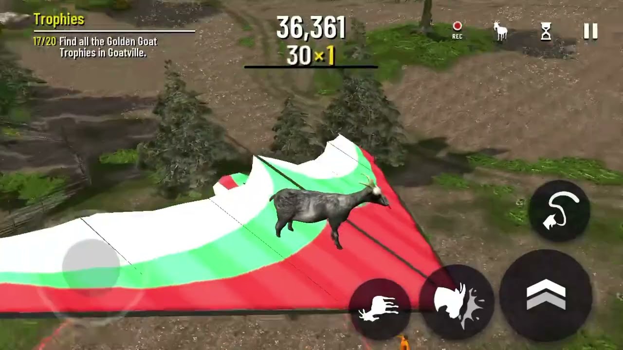 Wow! That Goat is flying on person’s glider.
