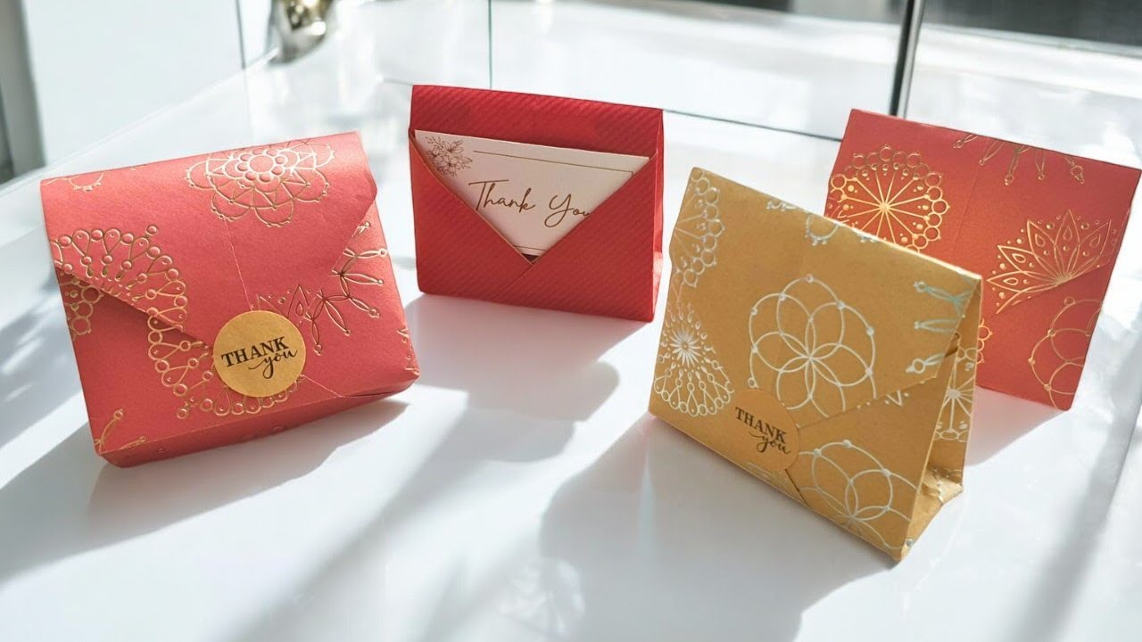 Мини-подарочный пакетик-оригами для небольшого подарка ・Простая и легкая поделка из бумаги