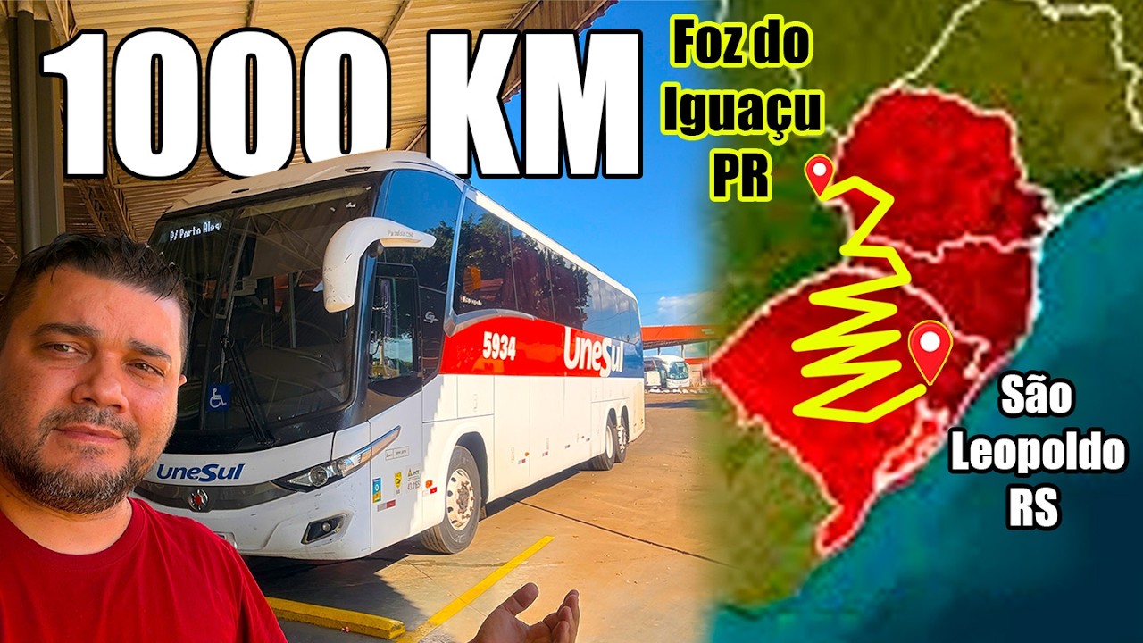 🚌 DE FOZ DO IGUAÇU A PORTO ALEGRE RS: DE ONIBUS!  22 Horas Cruzando o Sul do Brasil! 🇧🇷