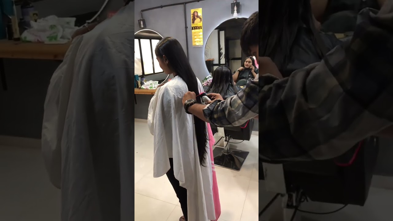 All Hairs on floor | women straight haircut | long hair cutting | Girl Haircut | #shorthair #haircut