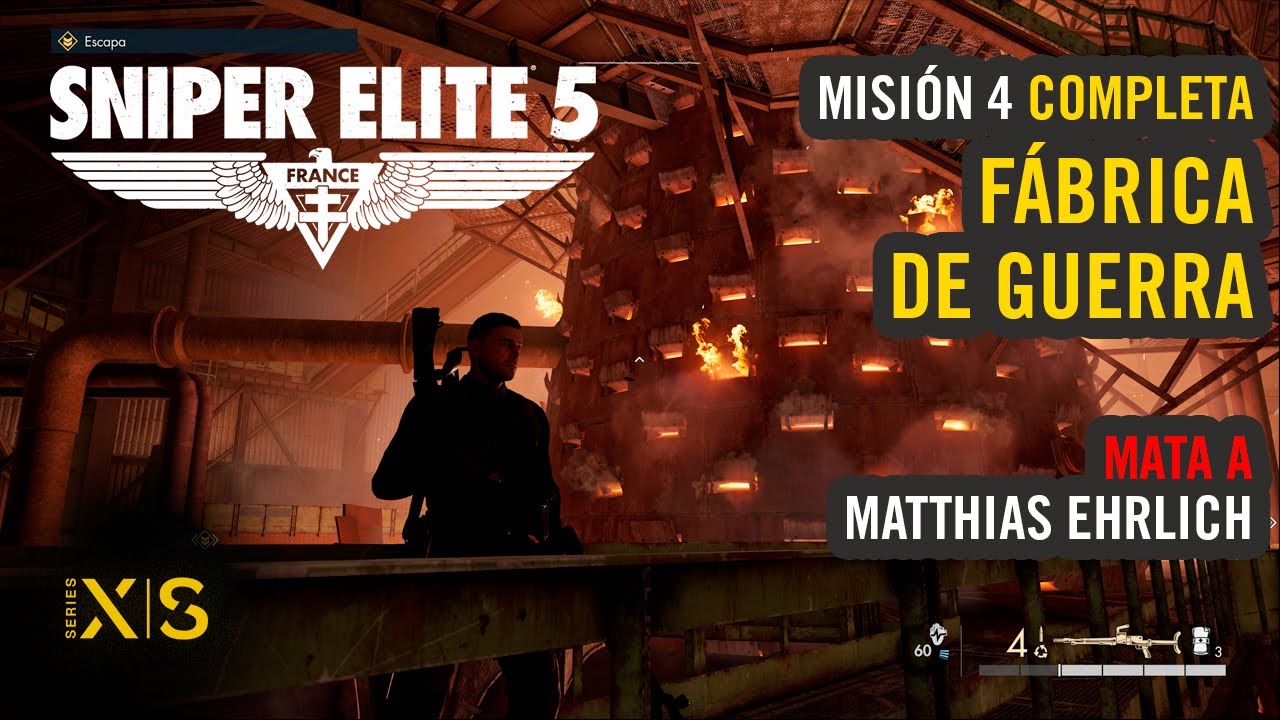 Sniper Elite 5: FÁBRICA DE GUERRA // Misión 4 COMPLETA // Fabian Richter // Gameplay Xbox Series X