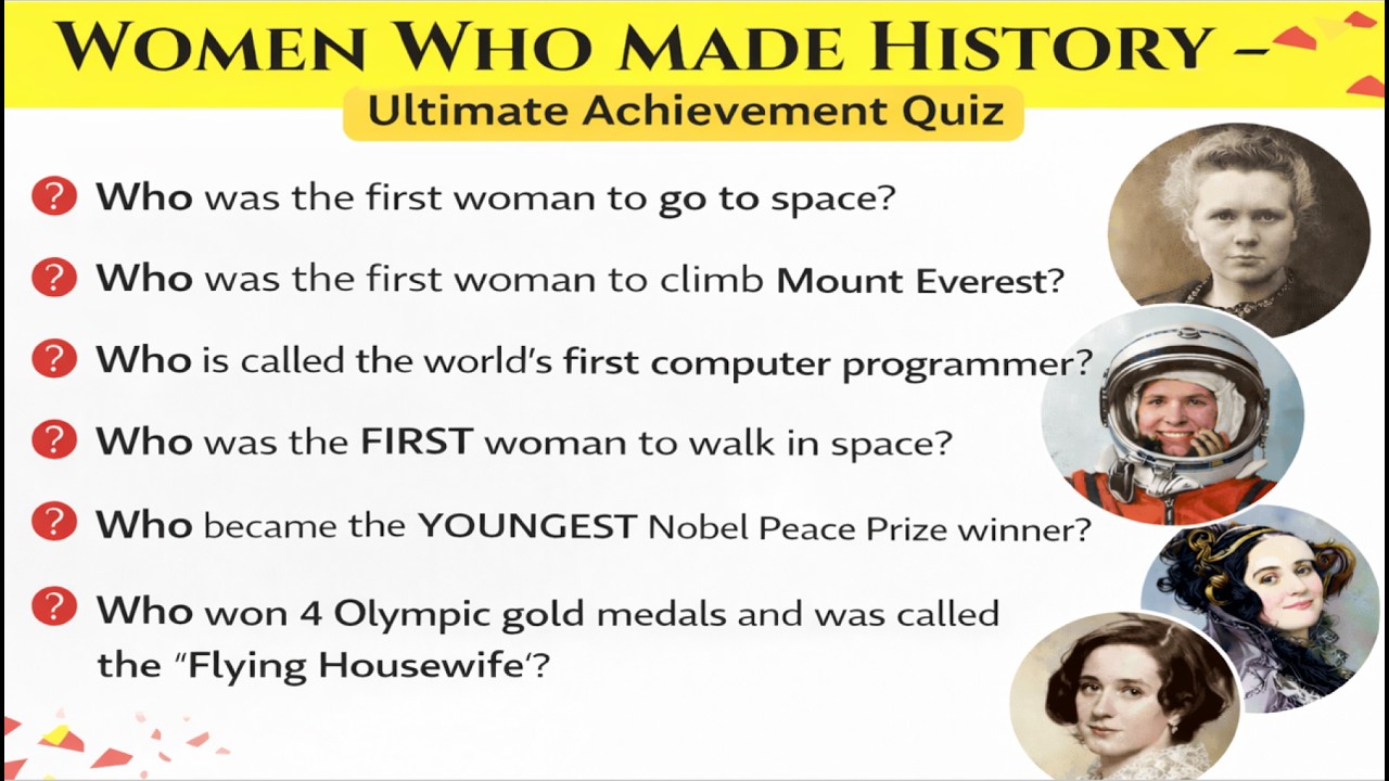 If You Know These Women, You Are 100% Smart – History Quiz #quiz #womenachievers