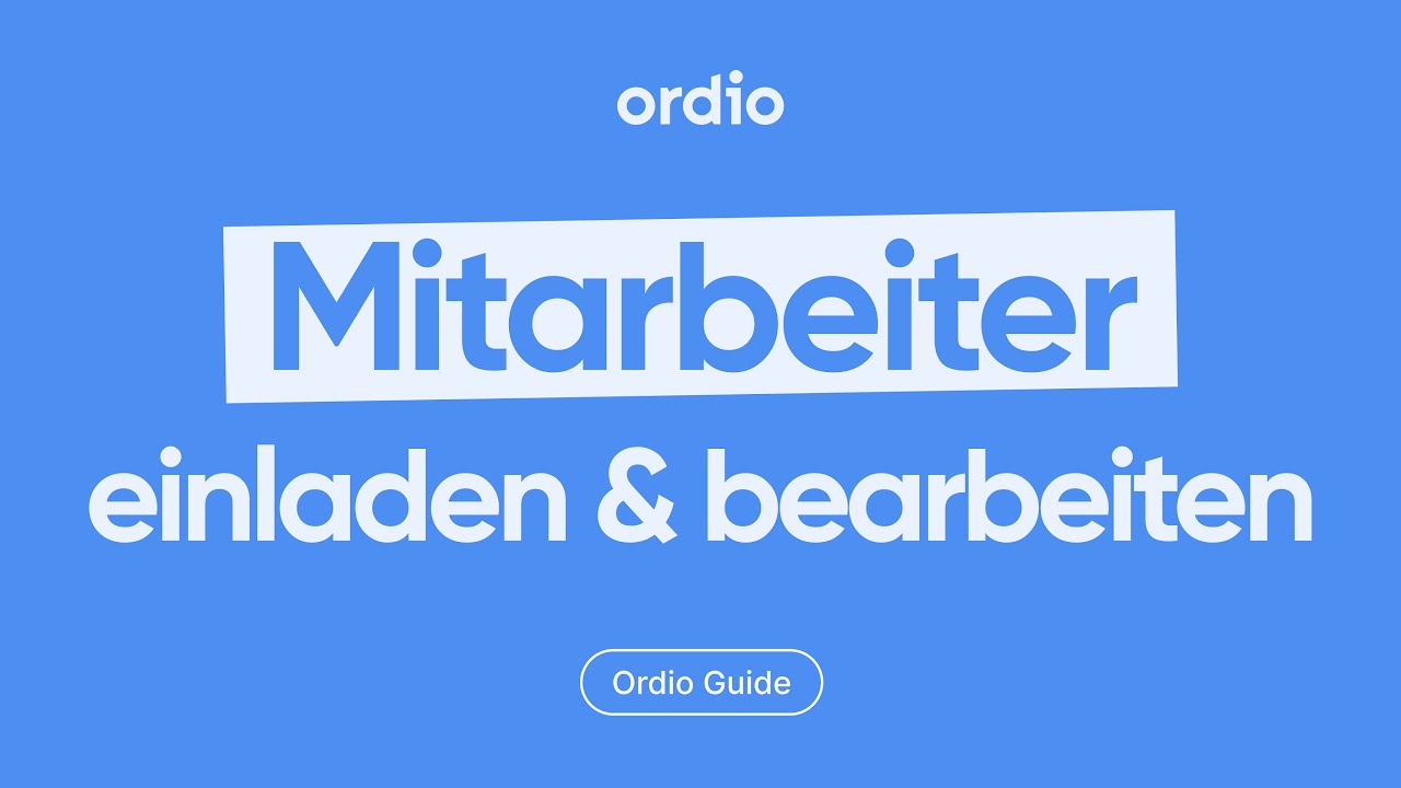 Ordio - Mitarbeiter einladen