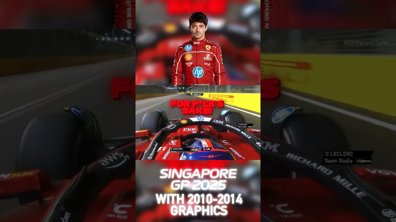 🏎️ 🤬 ANGRY TEAM RADIO Шарля Леклера | Гран-при Сингапура 2025 года с графикой 2010-2014 годов #f1