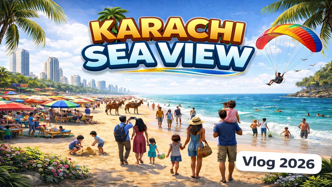 🌊 Karachi Sea View | Clifton Beach Karachi 🇵🇰 🏖️ | Paragliding in Karachi beach