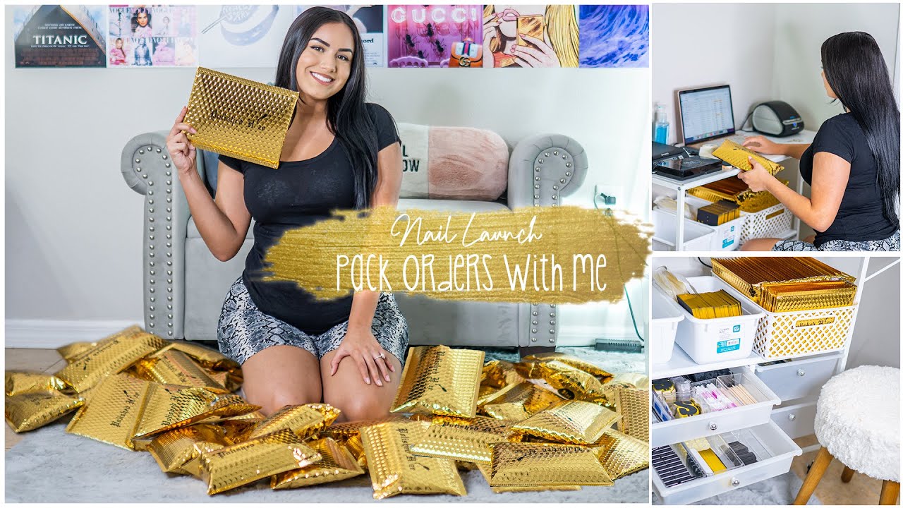 I LAUNCHED MY PRESS ON NAIL BUSINESS ! | PACKAGE ORDERS WITH ME