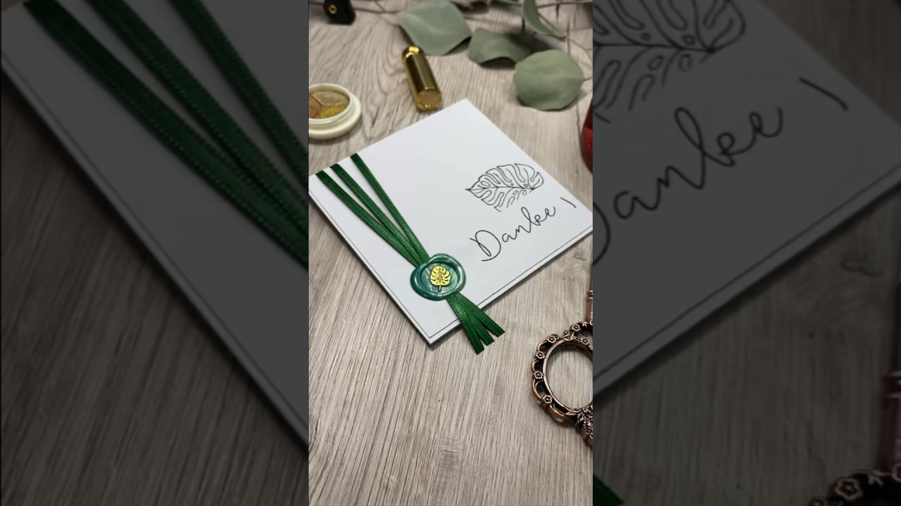 Stunning handmade card with wax seal 🌿😍 #shortscrafts #cardmaking #cardideas #scrapbooking