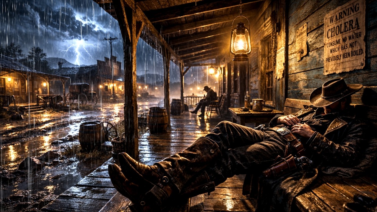 Sleeping Peacefully in Rain and Thunder | Arthur Resting Under a Cabin on a Cozy Bed