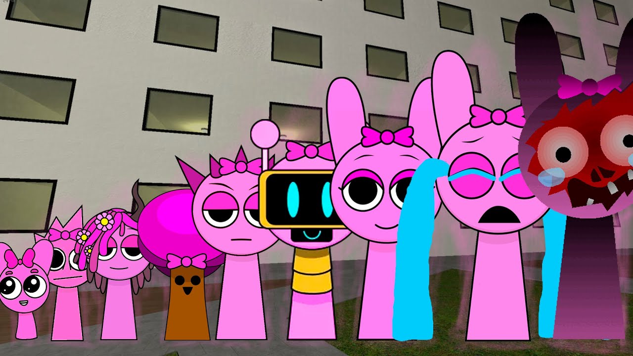 All the Sizes Of Female Nightmare Sprunki Pinky & Girl Pink Simon want me to help them in Gmod