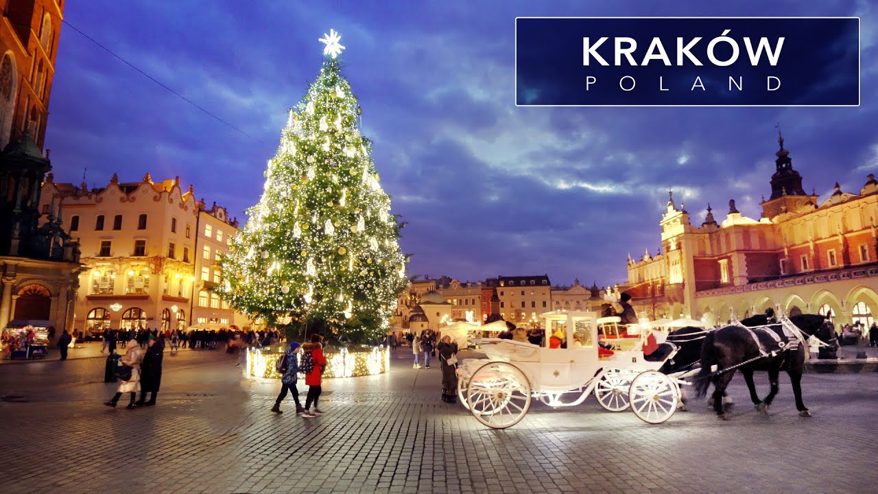 Krakow CHRISTMAS , Poland - Cinematic Walking Tour