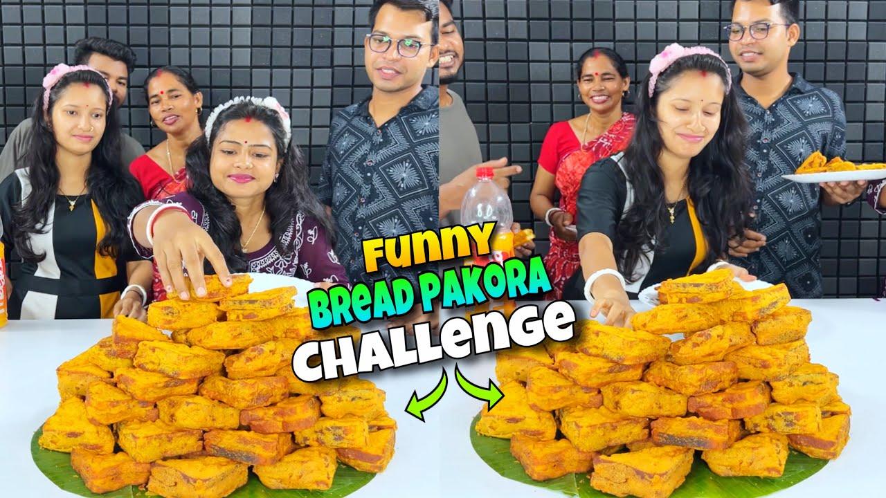 Bread Pakora Bottle Flip Funny Challenge With Family