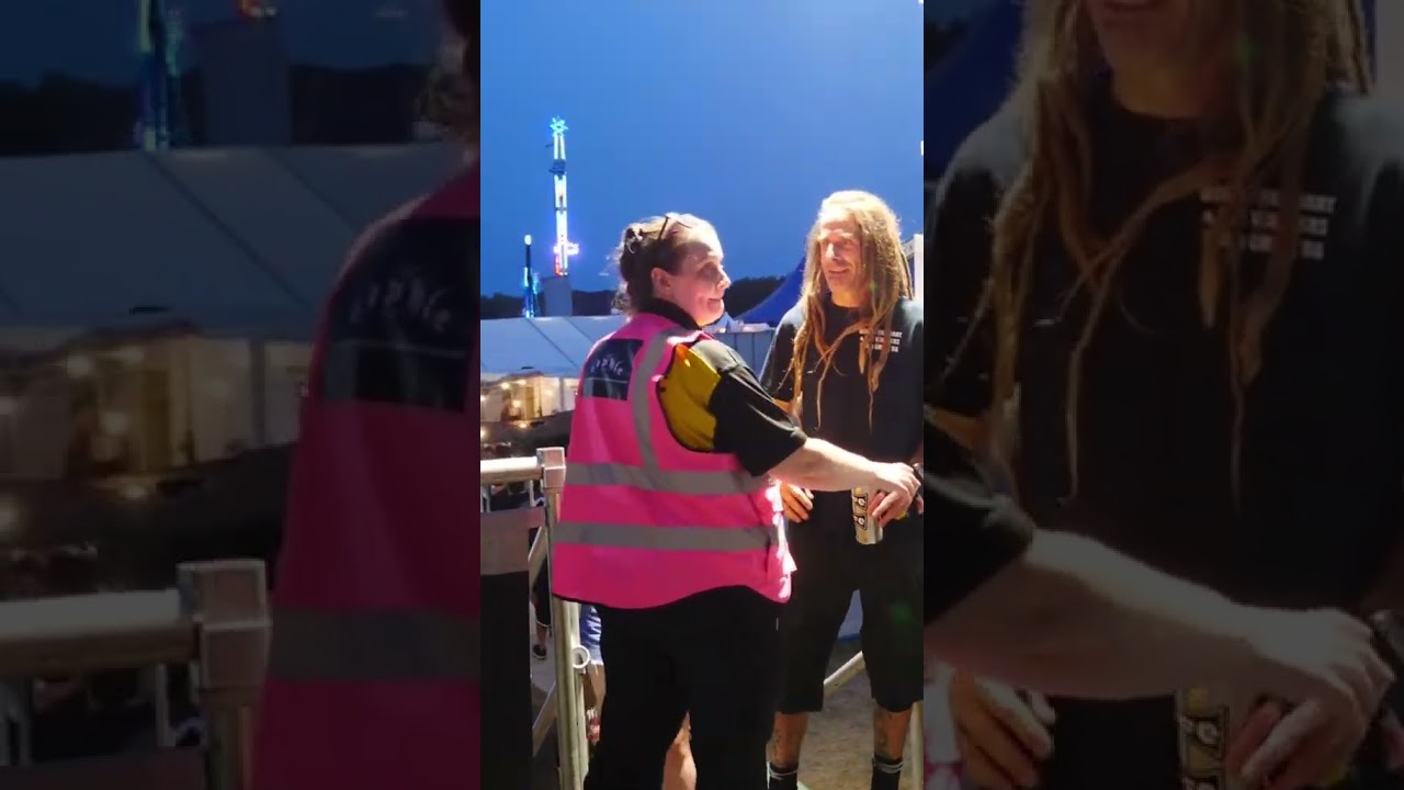 Security stops Lamb of God's Randy Blythe from sneaking backstage 😂