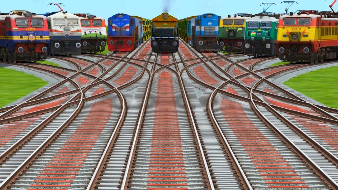 All Trains Gameplay By Branched Yard Railroad Tracks |Ultimate Train Crossing Challenge