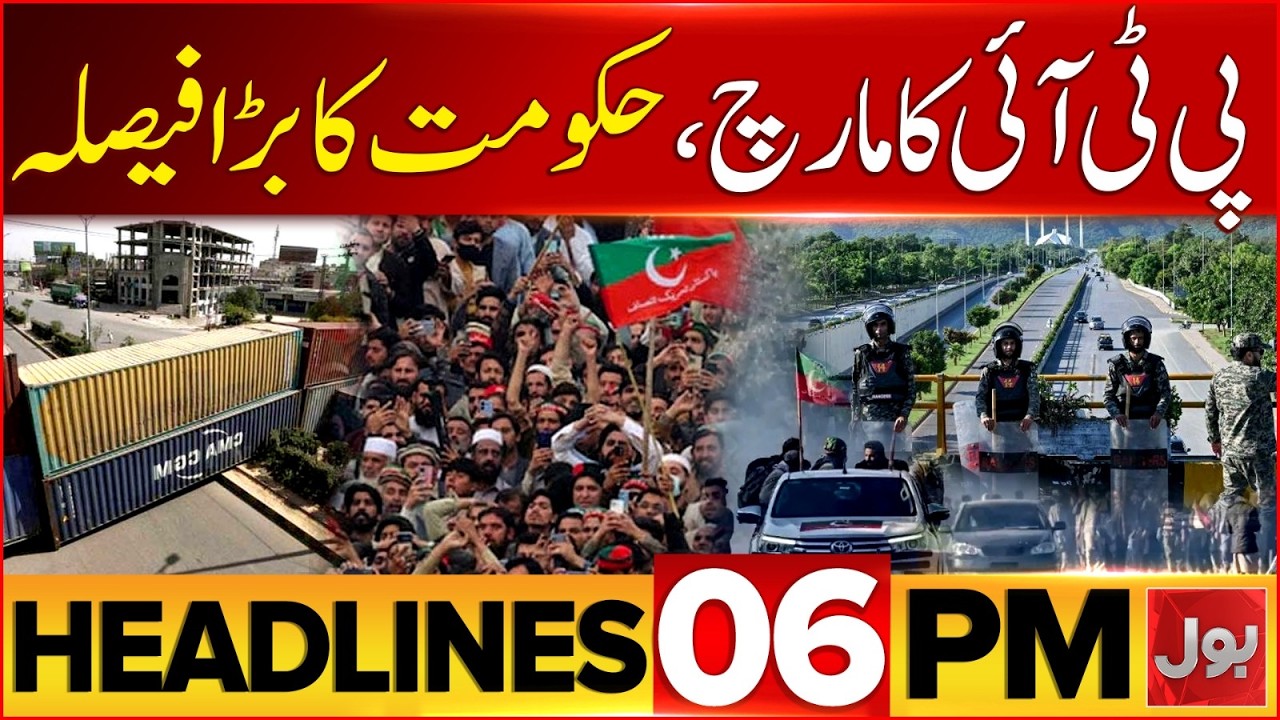 PTI Long March | 27th Sep Protest | Bol News 6 PM Headlines | Islamabad Latest Situation