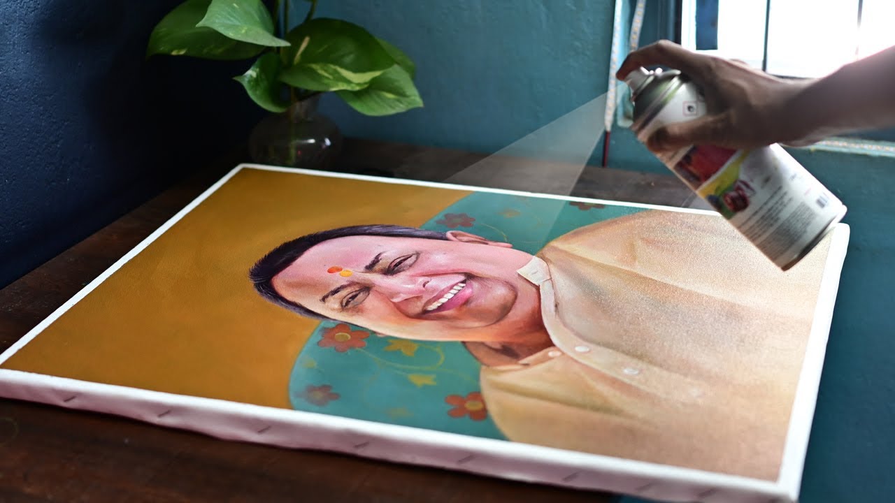 Acrylic portrait painting on canvas / Realistic Portrait painting