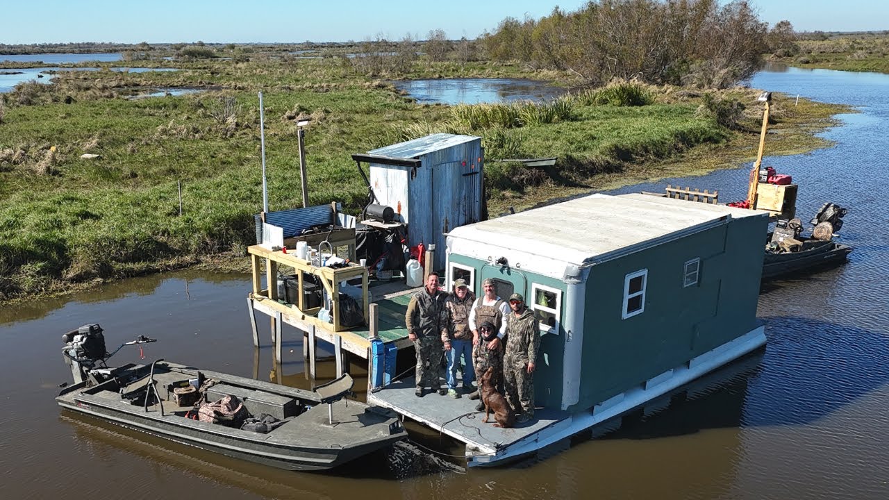 OFF GRID Houseboat Trip in the Louisiana Wild (Hunting, Fishing, and Cooking)