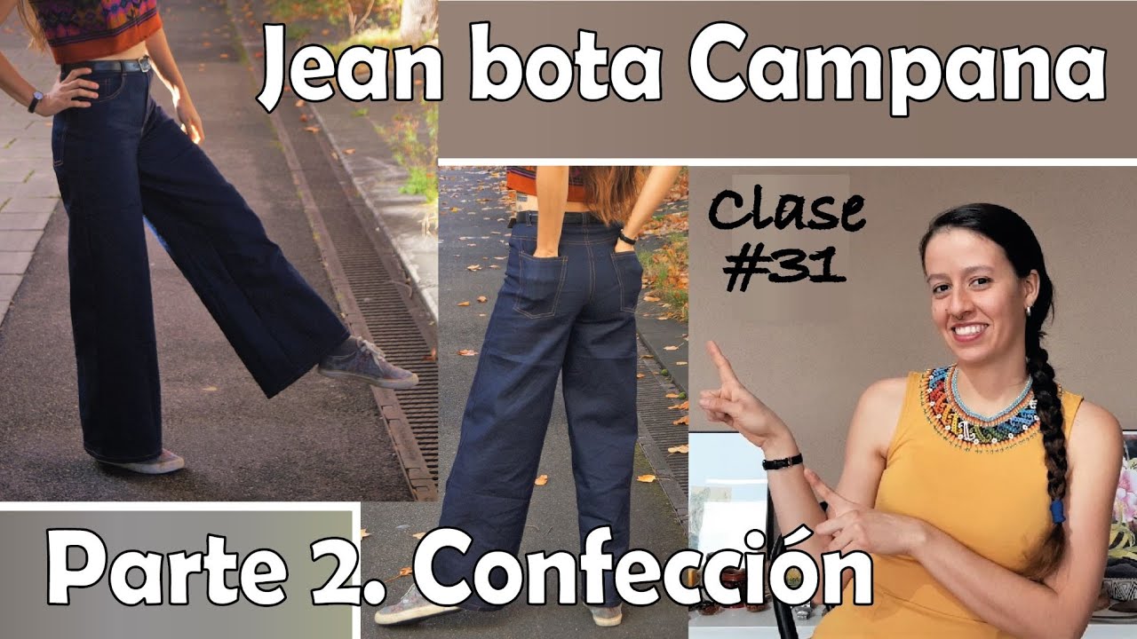 Clase #31. JEAN VAQUERO BOTA CAMPANA DIY. Parte 2: Confección