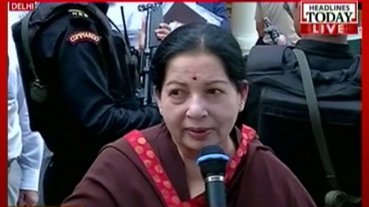 Jaya addresses media in Delhi after meeting Modi: Focus on water