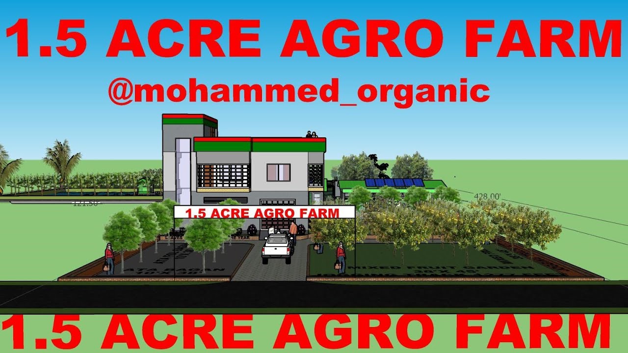 1.5 ACRE ORGANIC AGRO FARM MODEL INTEGRATED FARMING SYSTEM IFS 3D SKETCHUP MODEL BY @mohammedorganic