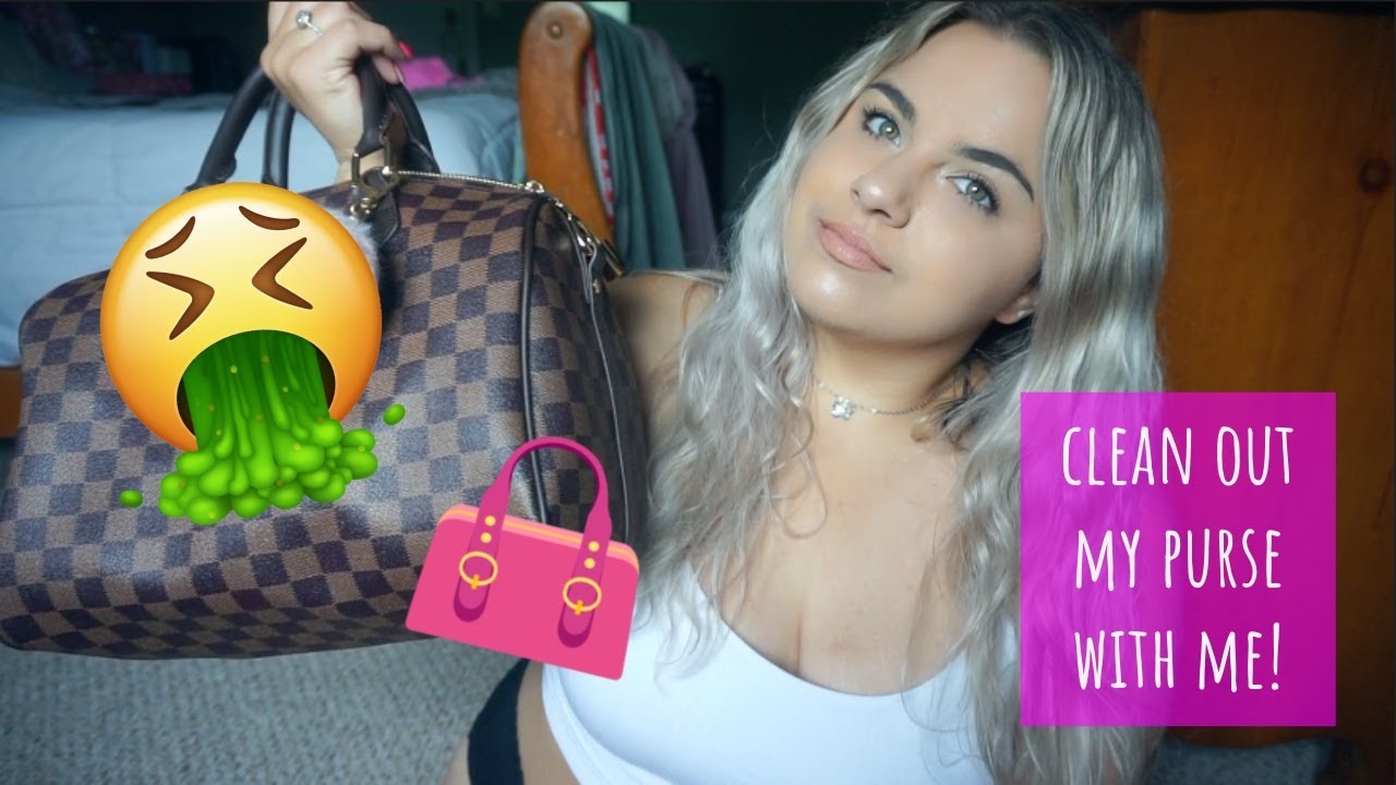 CLEAN OUT MY PURSE WITH ME! *MESSY AF EDITION* *GROSS + STINKY*